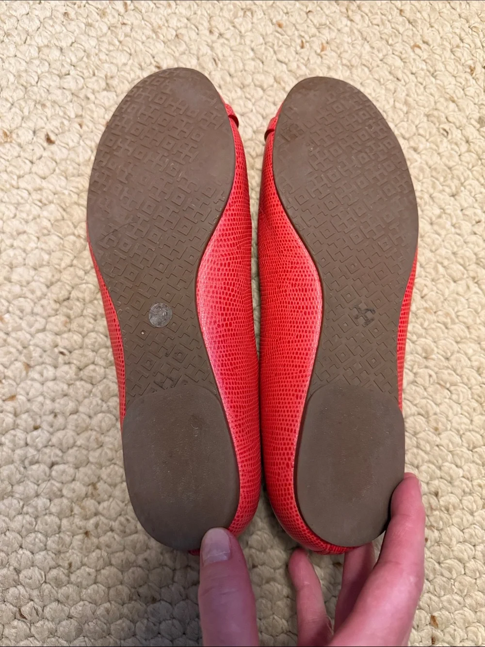 GUC Tory Burch Mini Miller Flat in Micro Melon Tejus, size 10M - Picture 4 of 4